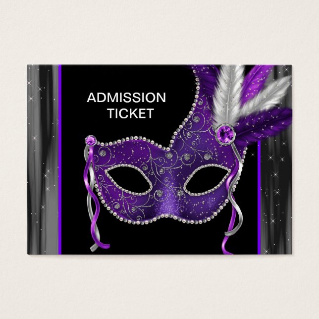 Billets d'entrée de la fête masquade violet (Devant)