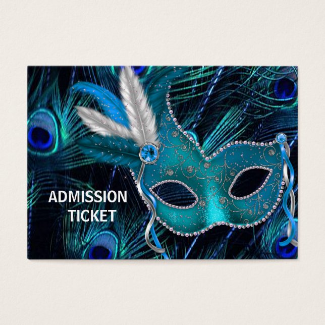 Billets d'entrée de la fête Masquerade Peacock (Devant)