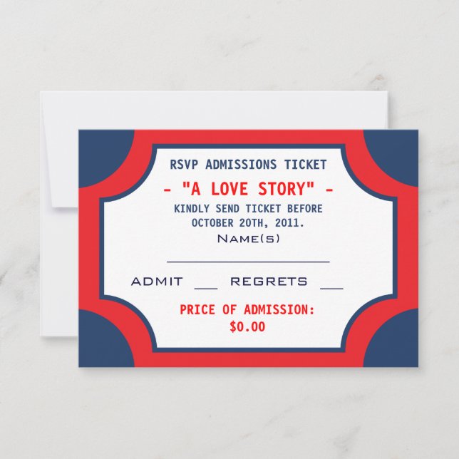 Billets d'entrée du cinéma RSVP (Devant)