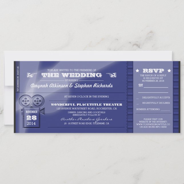 Billets Mariage de première vidéo Invitations (Devant)
