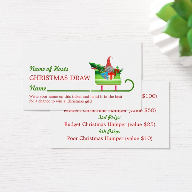 Billets père Noël Sleigh, Christmas Party Raffle (Bureau)