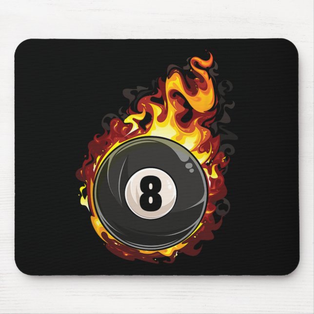 Billiard 8 Ball Player Pool Billiards Snooker Cue  Mouse Pad (Front)