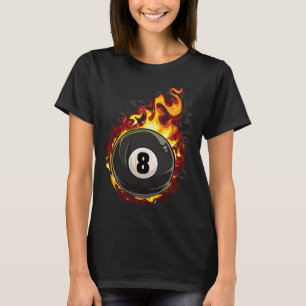 Billiard 8 Ball Player Pool Billiards Snooker Cue T-Shirt