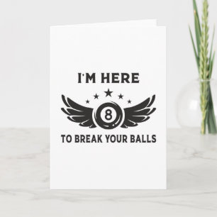 Billiard 8 Ball Snooker Billiards Funny Gift Idea Card