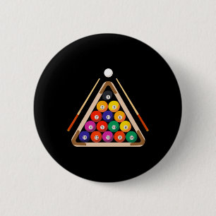 Billiard And Stick Billiards Pool Player  2 Inch Round Button