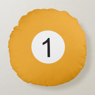 Billiard Ball #1 Round Pillow