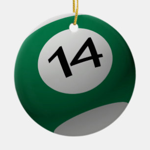 BILLIARD  BALL CHRISTMAS ORNAMENT 14 (FOURTEEN)