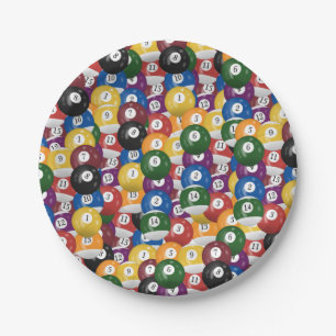 Billiard Ball Collection Paper Plate