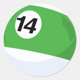 Billiard Ball No. 14 Striped Green Classic Round Sticker