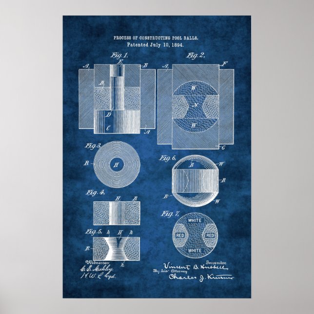 Billiard Ball Patent Art #11 Pool Room Wall Decor (Front)