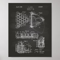 Billiard Ball Rack 1969 Patent Art - Chalkboard