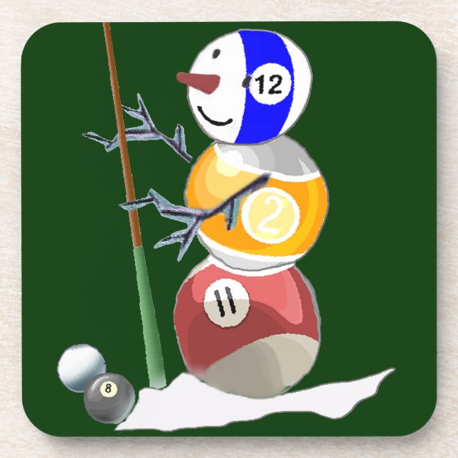 Billiard Ball Snowman Coaster (Front)