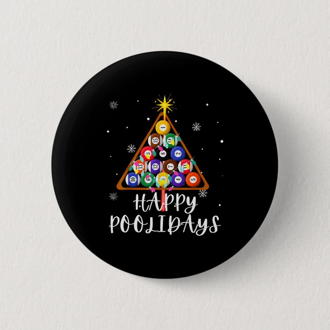 Billiard Ball Xmas Tree Ol Billiards Christmas  2 Inch Round Button (Front)