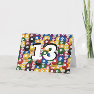Billiard Balls 13th birthday Card