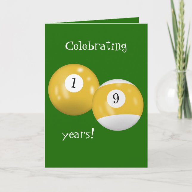 Billiard Balls 19th birthday Card (Front)