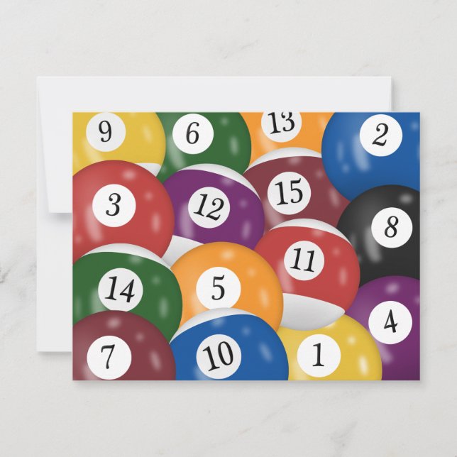 Billiard Balls 22nd Birthday Invitation (Front)