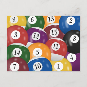 Billiard Balls 25th Birthday Party Postcard