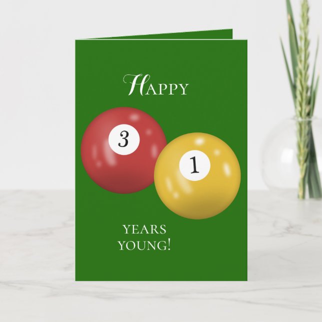 Billiard Balls 31st birthday Card (Front)