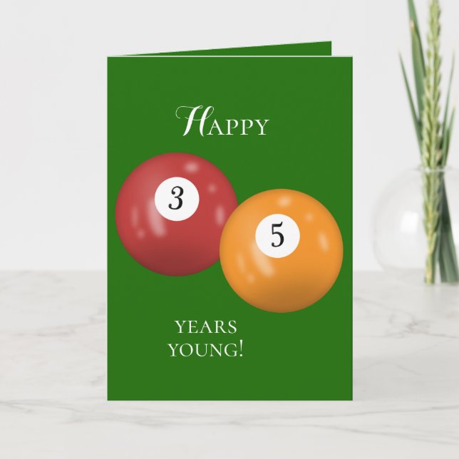 Billiard Balls 35th birthday Card (Front)