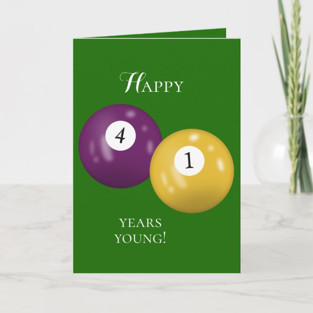 Billiard Balls 41st birthday Card (Front)