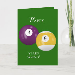 Billiard Balls 49th birthday Card