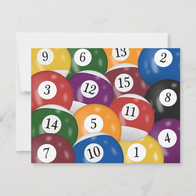Billiard Balls 51e Invitation d'anniversaire (Devant)