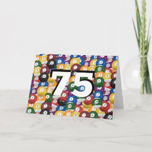 Billiard Balls 75th birthday Card