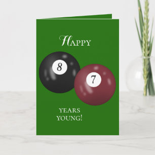 Billiard Balls 87th birthday Card
