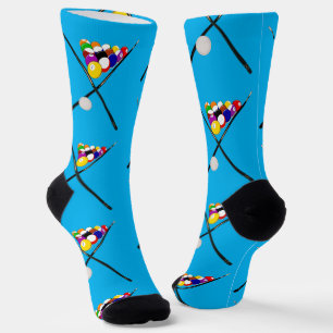 Billiard Balls and Cue Sticks Socks