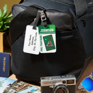 Billiard Balls 🎱 and Pool Stick Luggage Tag