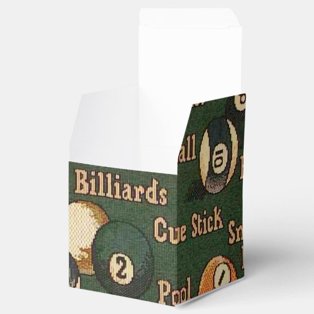 Billiard Balls Background Cube Favour Box (Opened)