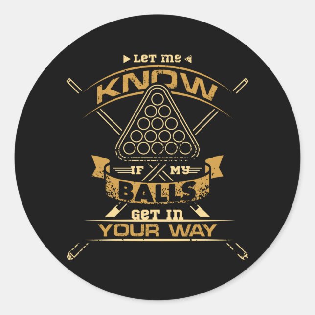 Billiard Balls Classic Round Sticker (Front)
