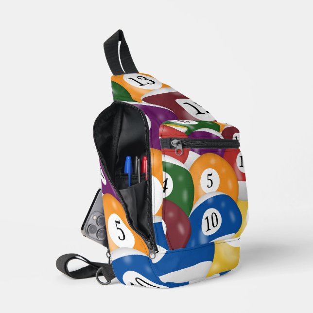Billiard Balls Collection Sling Bag (Open)