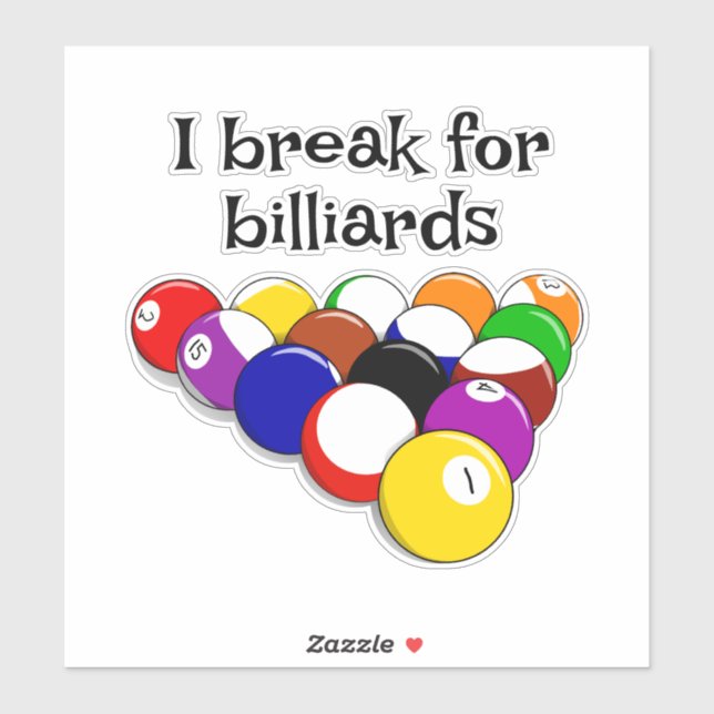 Billiard Balls Design Custom Vinyl Sticker (Sheet)