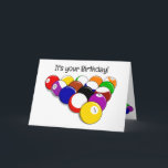 Billiard Balls Design Greeting Card<br><div class="desc">Billiard Balls Design Greeting Card with customizable text to keep, delete or change.</div>