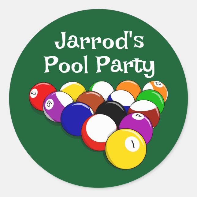 Billiard Balls Design Sticker (Front)