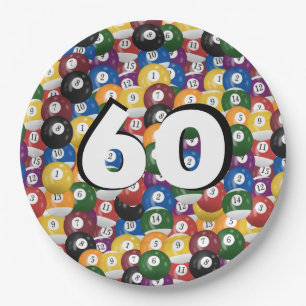 Billiard Balls for 60th birthday Paper Plate