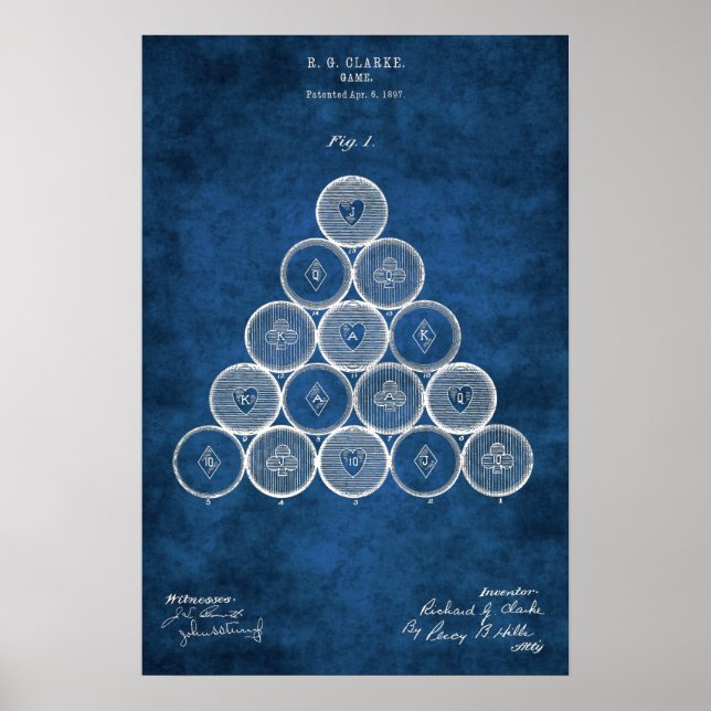 Billiard Balls Patent Art #1 Pool Room Decor (Front)