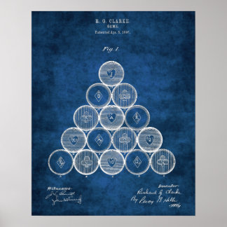 Billiard Balls Patent Print1 Pool Game Room Decor