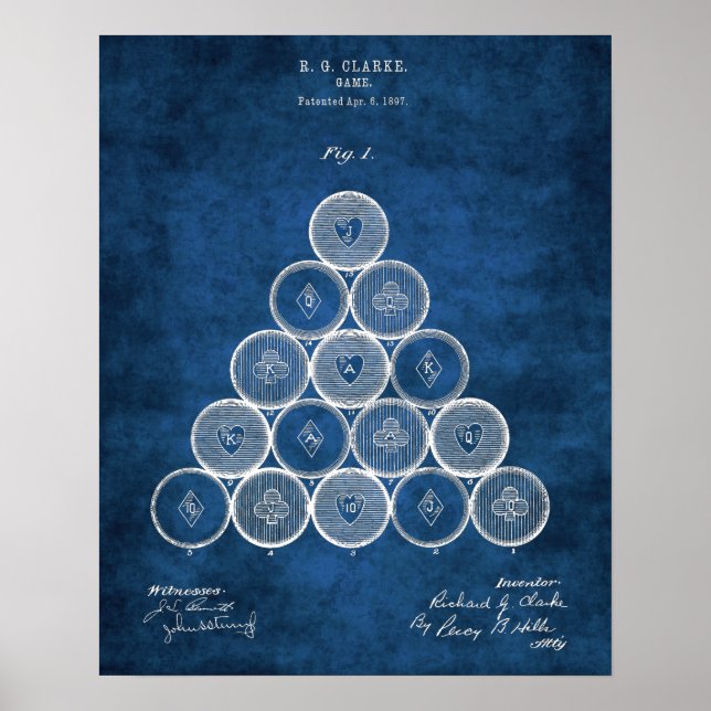 Billiard Balls Patent Print1 Pool Game Room Decor (Front)