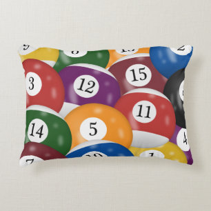 Billiard Balls Pattern Accent Pillow
