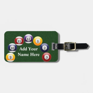 Billiard Balls Shiny Colourful Pool Snooker Sports Luggage Tag