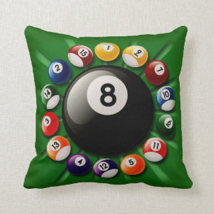 Billiard Balls Throw Pillow