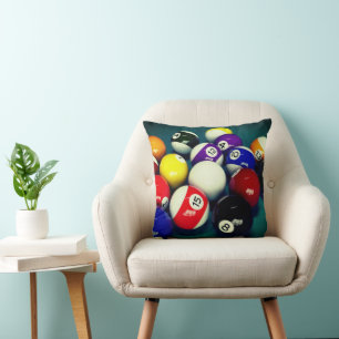 Billiard Balls Throw Pillow
