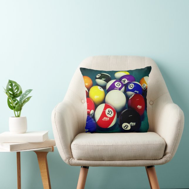 Billiard Balls Throw Pillow (Chair)