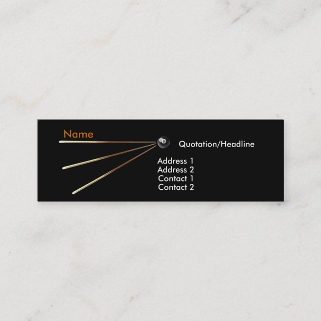 Billiard Business Card (Front)