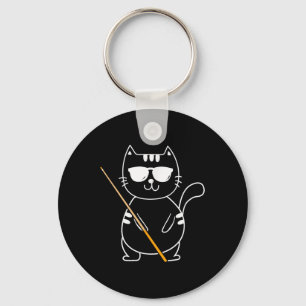 Billiard Cat - Billiard Player Billard 8-ball Pool Keychain