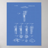 Billiard Cue Tip 1899 Patent Art - Blueprint
