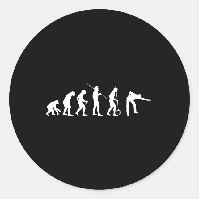 Billiard Evolution Snooker Pool Chalk Billiard Pla Classic Round Sticker (Front)