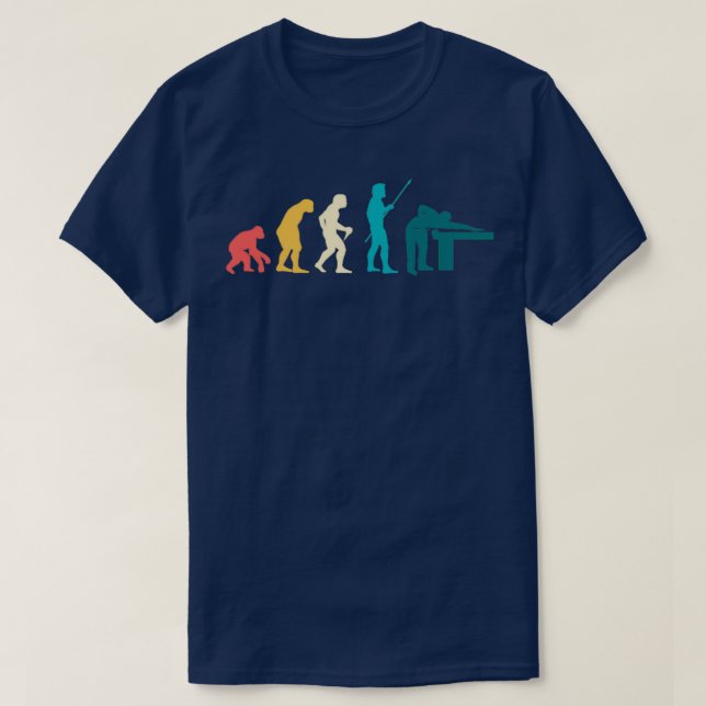 Billiard Evolution Snooker Pool Chalk Billiard Pla T-Shirt (Design Front)
